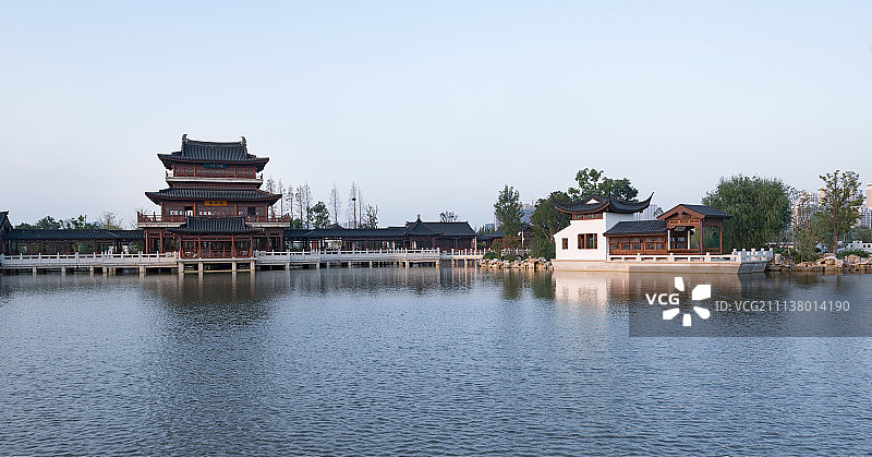 苏州石湖禅意建筑及风光图片素材