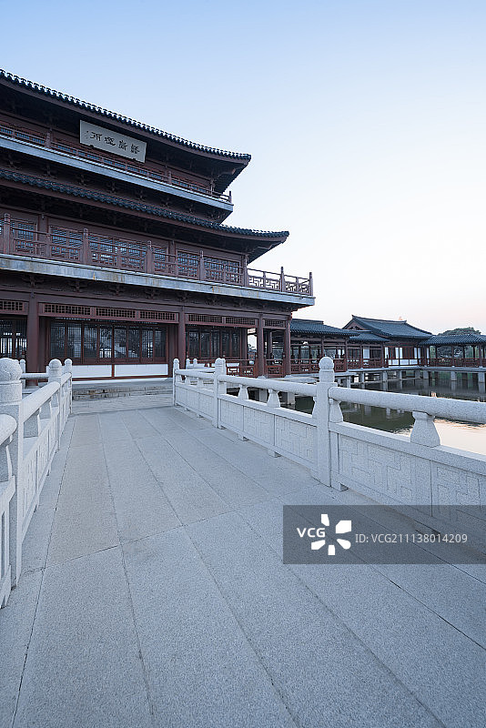 苏州石湖禅意建筑及风光图片素材