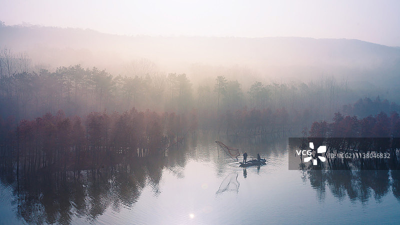 江苏盱眙天泉湖湿地公园秋色图片素材