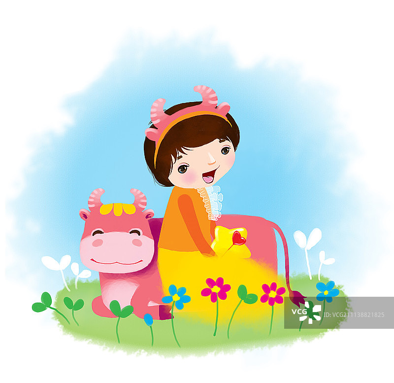 十二星座插画组图-金牛座图片素材