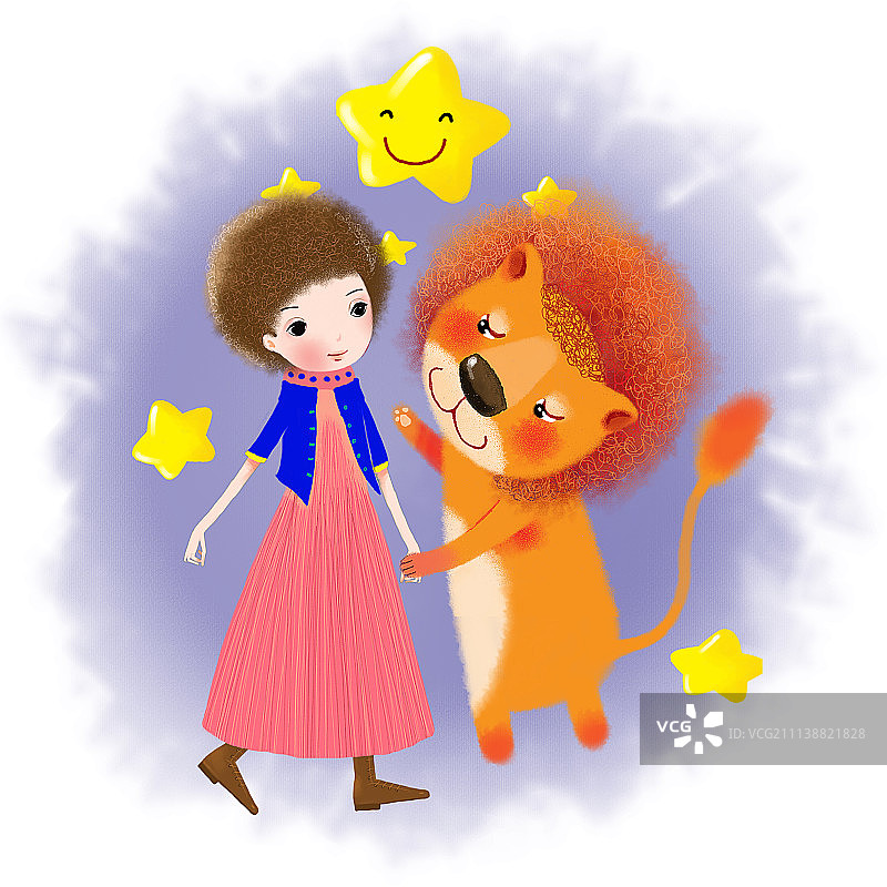 十二星座插画组图-狮子座图片素材