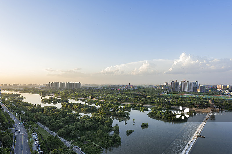 西安浐灞生态区灞河图片素材