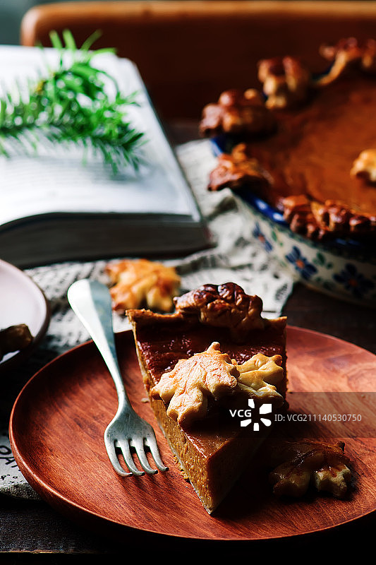 乡村风南瓜派特写图片素材