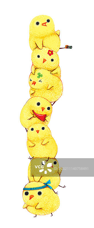 叠罗汉的小鸡图片素材