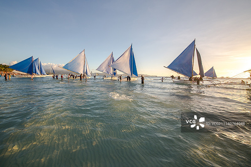 日落风帆图片素材