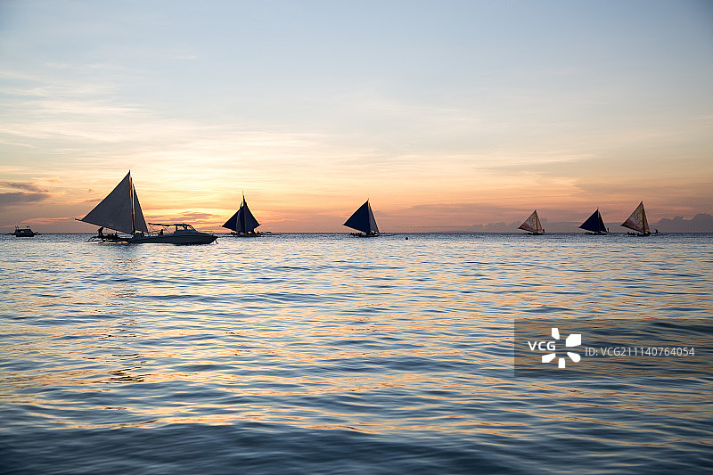日落风帆图片素材