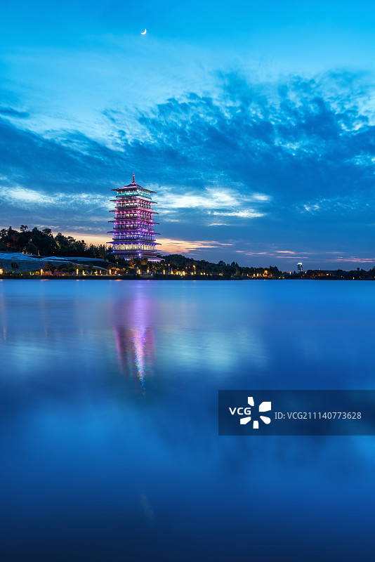 西安世博园夜景图片素材