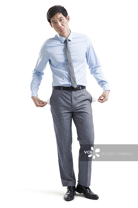 年轻商务男士身无分文图片素材