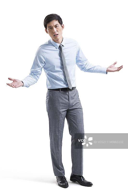 生气的商务男士耸肩图片素材