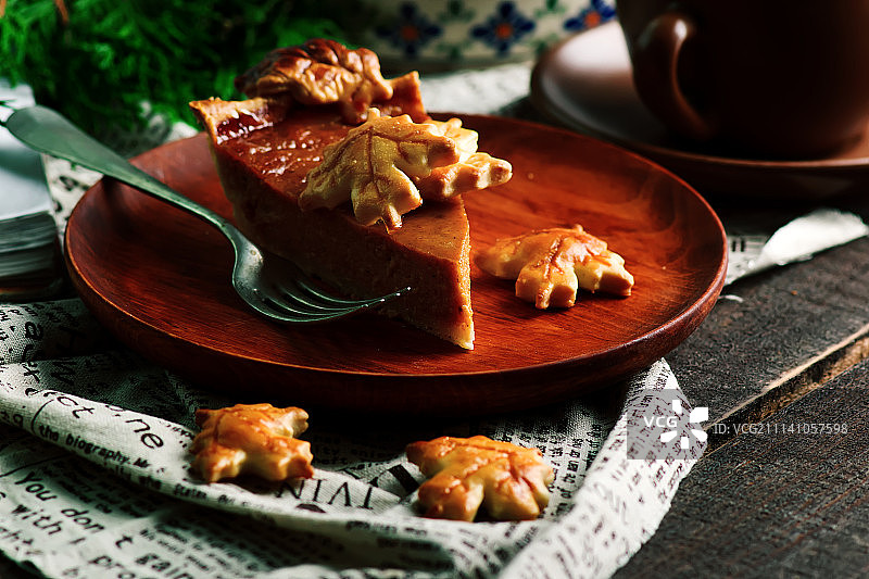 乡村风南瓜派特写图片素材