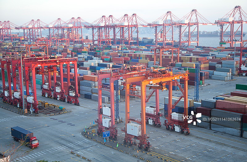 上海洋山集装箱码头图片素材