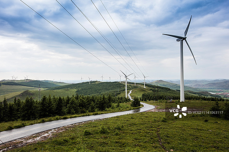 河北省张北草原天路风光图片素材