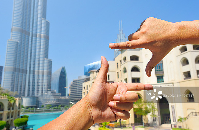 迪拜购物中心及哈利法塔图片素材