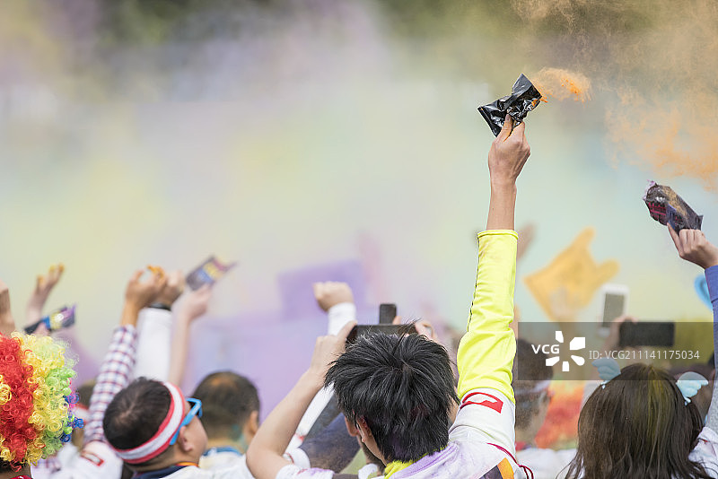 广州彩色跑特写图片素材