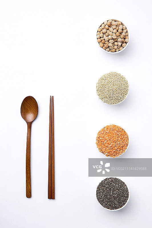 超级食物系列（各种谷物和种子）图片素材