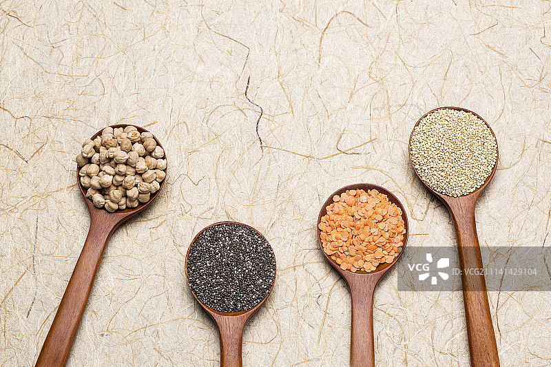 超级食物系列（各种谷物和种子）图片素材