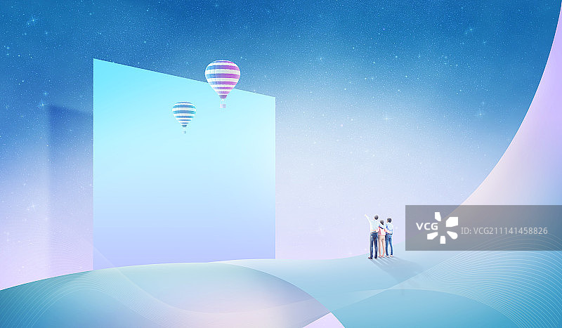 柔和色彩背景下的世界之外003图片素材