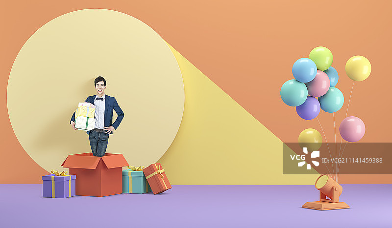 享受购物生活，彩色背景图片素材