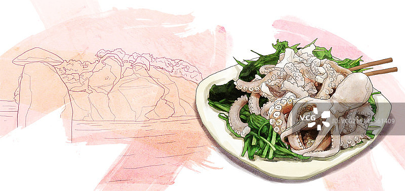 韩国美食插画图片素材