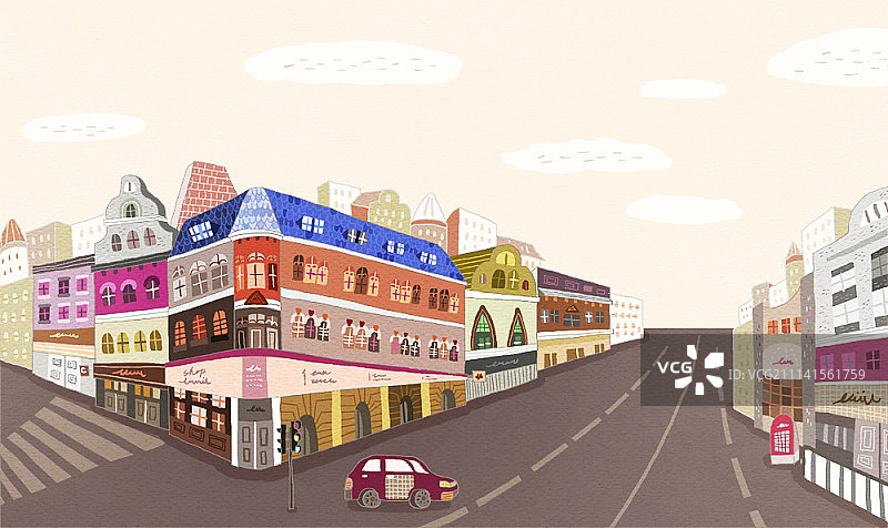 城市景观插画 - 英国伦敦图片素材