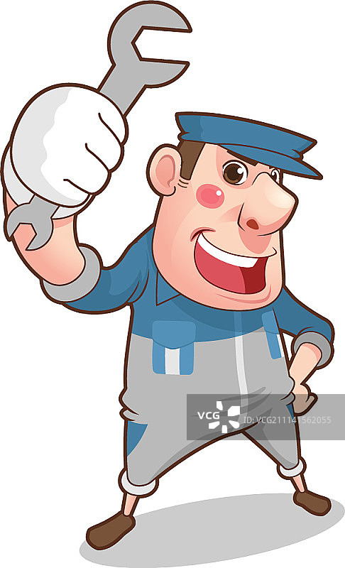 卡通技工人物矢量插画图片素材