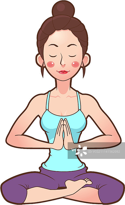 女人练习瑜伽矢量插画图片素材
