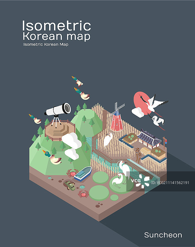 2.5D韩国城市三维矢量设计图片素材