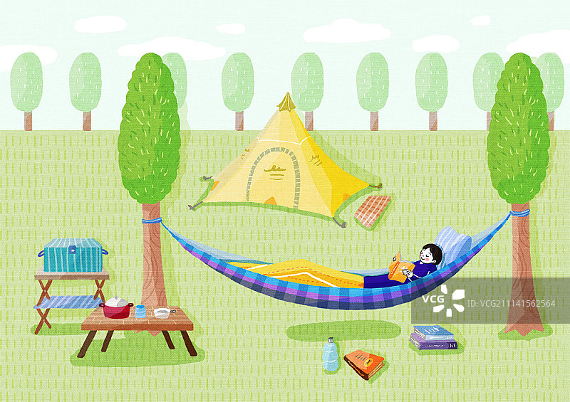 单身生活插画图片素材