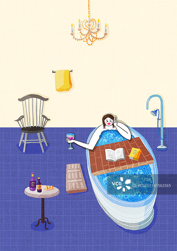 单身生活插画图片素材
