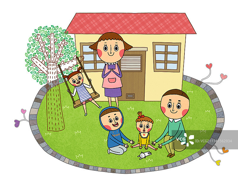 幸福的家庭插图图片素材