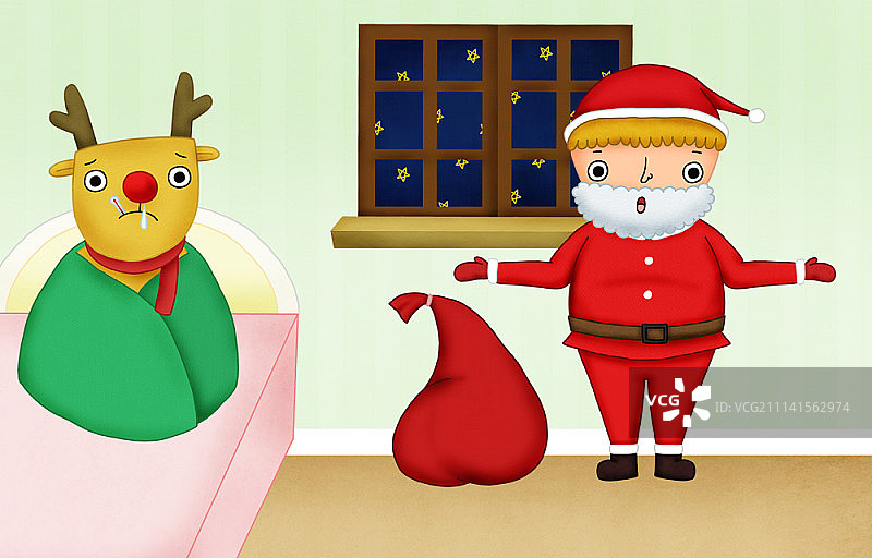 生病动物插画图片素材