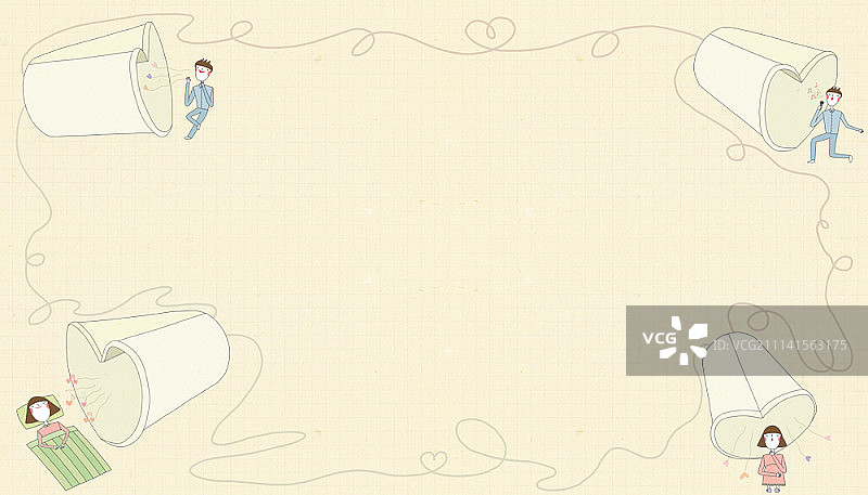 坠入爱河的年轻情侣插画图片素材