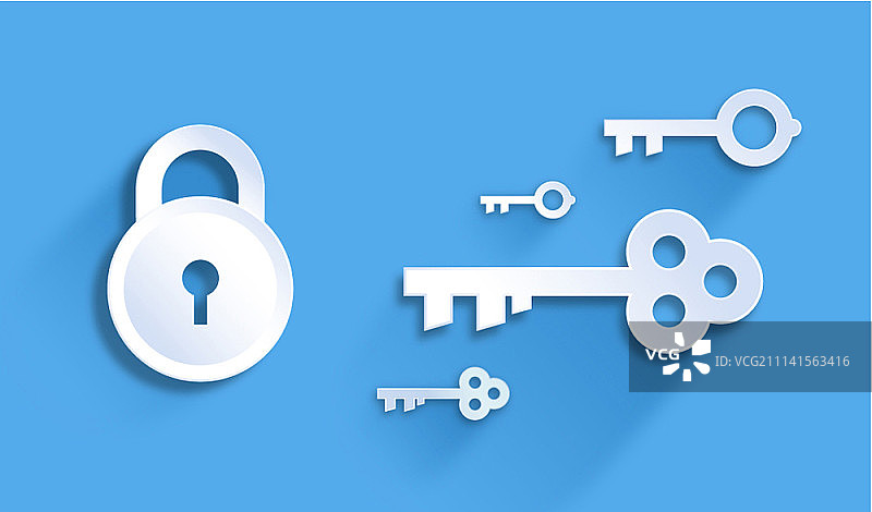 彩色背景上的纸艺风格扁平图标图片素材