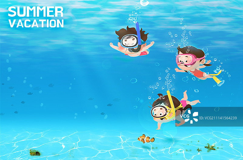 夏日度假插画图片素材
