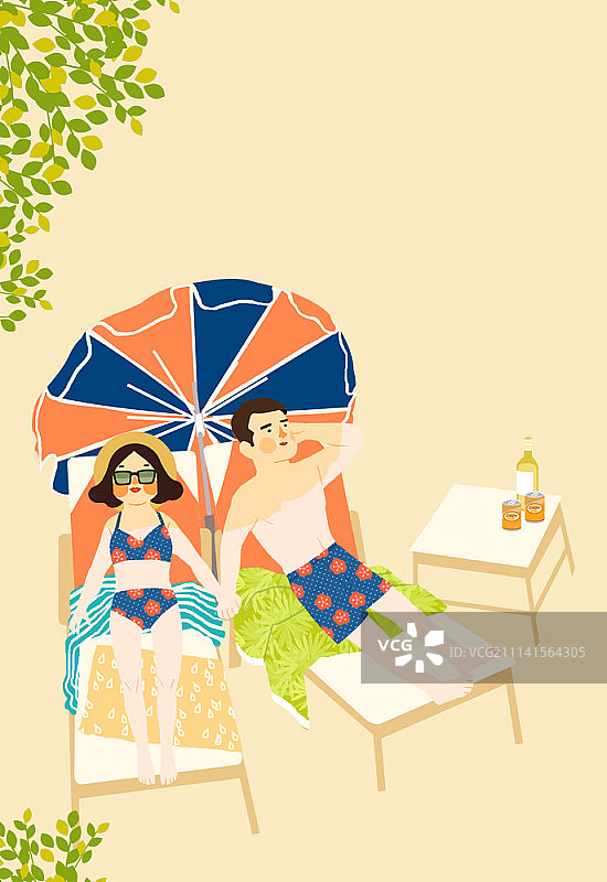夏日度假插画图片素材