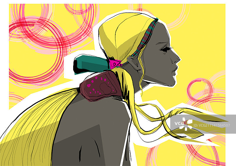 女人插画图片素材