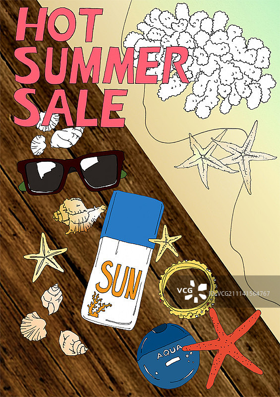 夏季促销插画图片素材