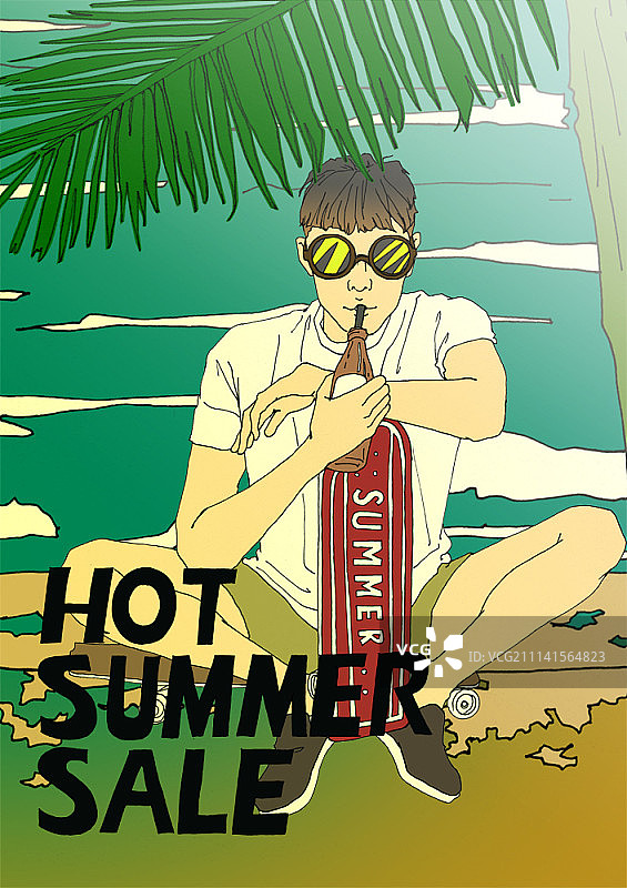 夏季促销插画图片素材
