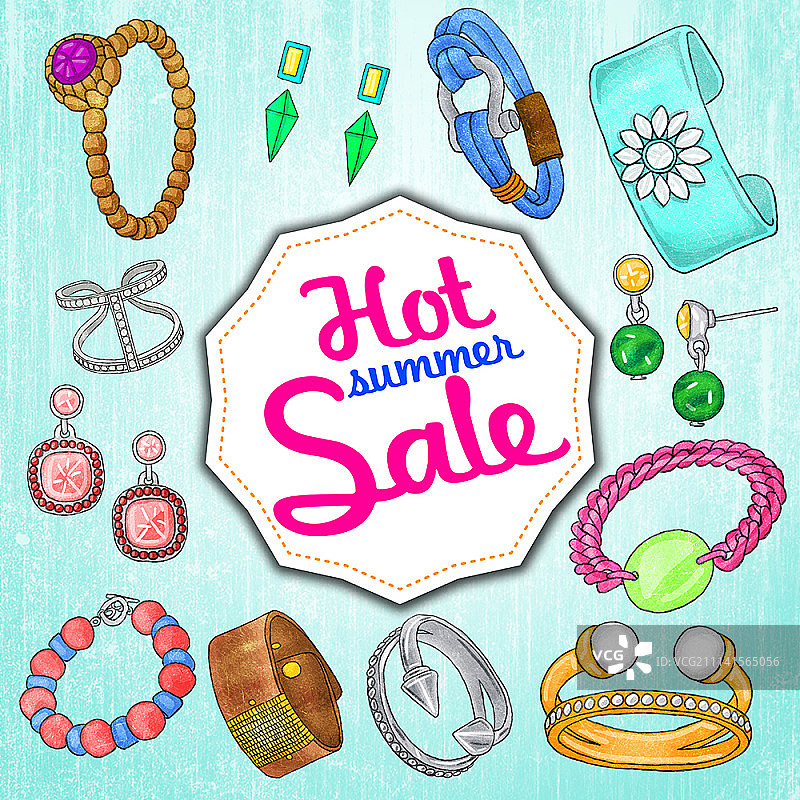 夏季促销插画图片素材