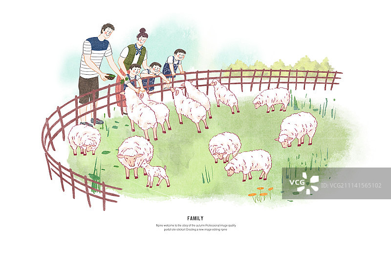 家庭旅行插画图片素材