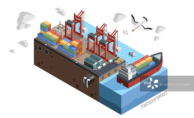 2.5D交通运输设计图片素材