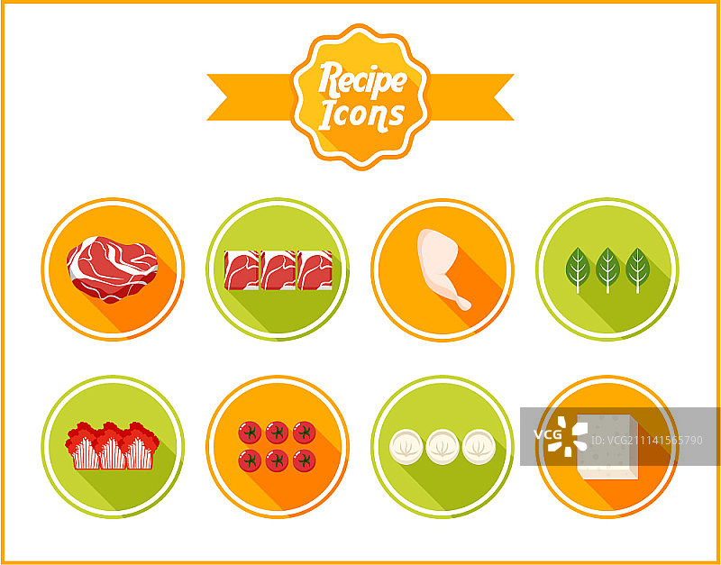 食品配料图标集图片素材