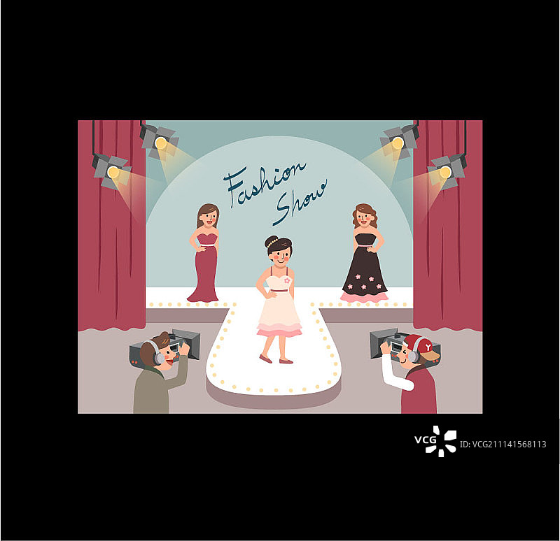 带黑色框架的广播概念矢量插画图片素材