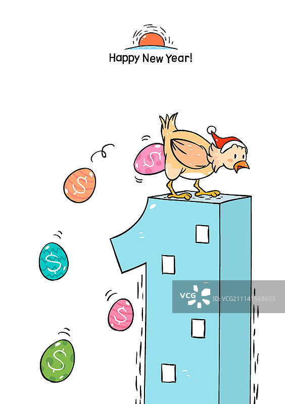 矢量插画：快乐的年末和新年图片素材