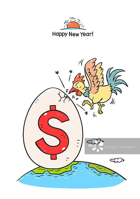 矢量插画：快乐的年末和新年图片素材