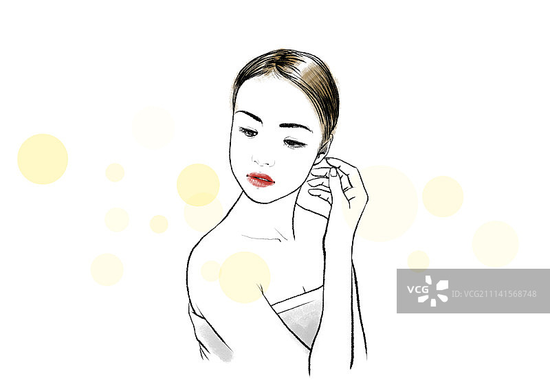 女人插画图片素材