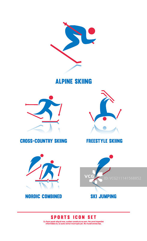 冬季运动图标合集图片素材