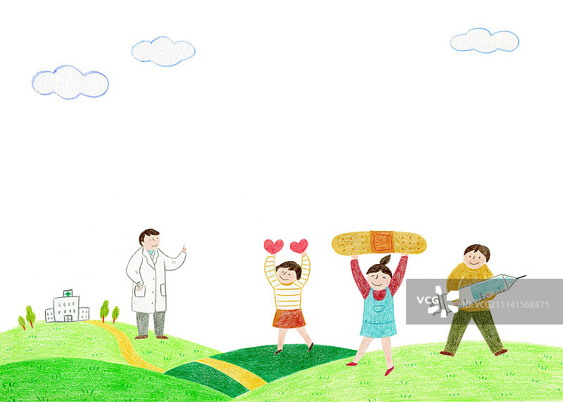 儿童医院插画图片素材