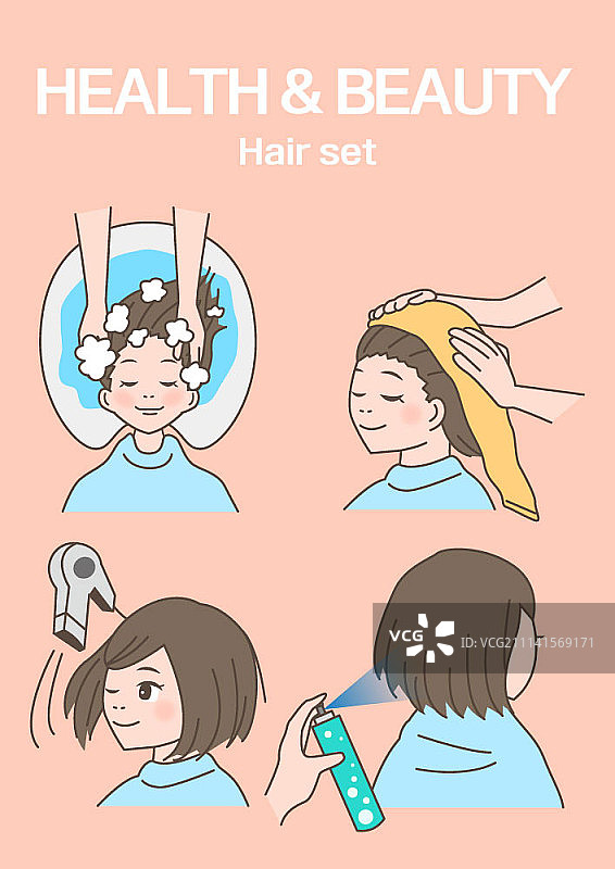 具有各种功效的健康美容护理套装图片素材