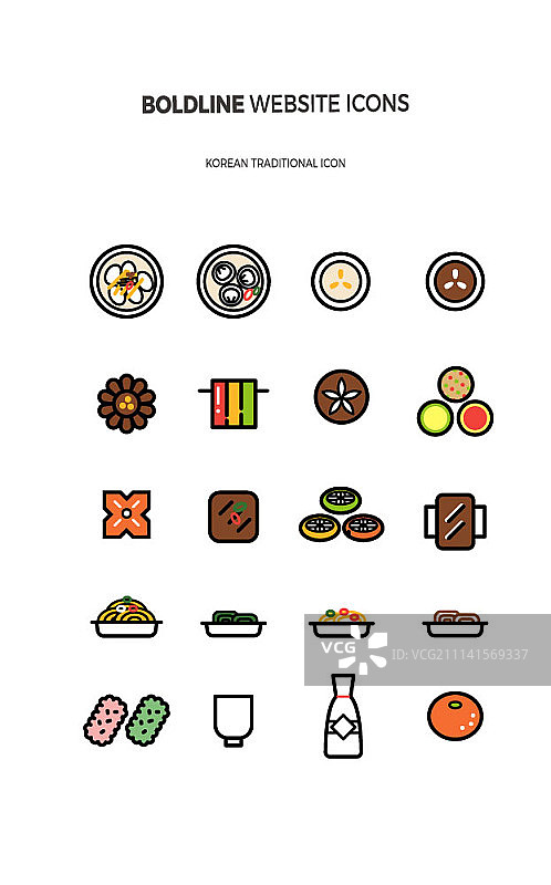 醒目的线条网页图标，韩国传统图标集图片素材